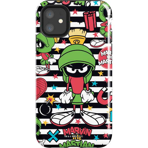 Looney Tunes Marvin the Martian Striped Patches iPhone 11 Impact Case