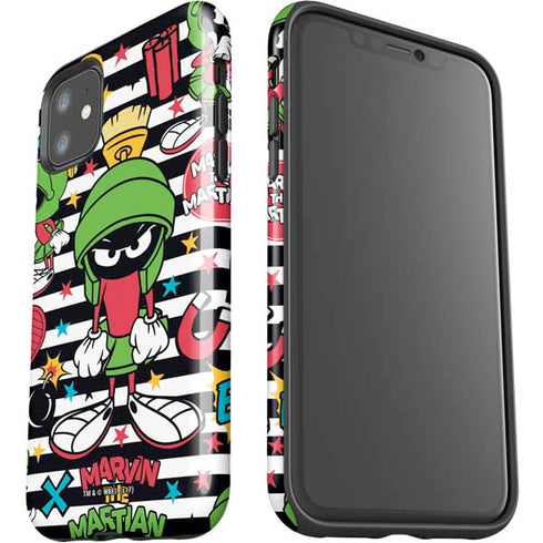 Looney Tunes Marvin the Martian Striped Patches iPhone 11 Impact Case