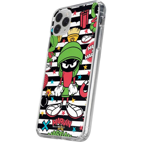 Looney Tunes Marvin the Martian Striped Patches iPhone 11 Pro Clear Case