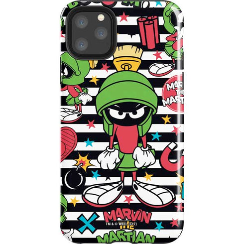 Looney Tunes Marvin the Martian Striped Patches iPhone 11 Pro Max Impact Case
