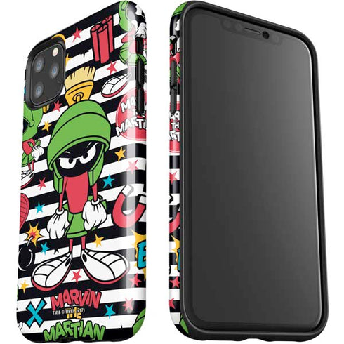 Looney Tunes Marvin the Martian Striped Patches iPhone 11 Pro Max Impact Case
