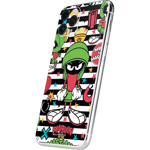 Looney Tunes Marvin the Martian Striped Patches iPhone 11 Pro Skin