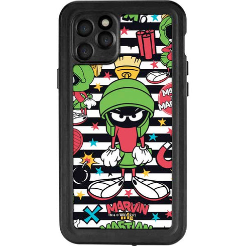 Looney Tunes Marvin the Martian Striped Patches iPhone 11 Pro Waterproof Case