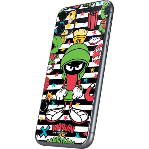Looney Tunes Marvin the Martian Striped Patches iPhone 11 Skin