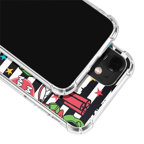 Looney Tunes Marvin the Martian Striped Patches iPhone 12 Clear Case