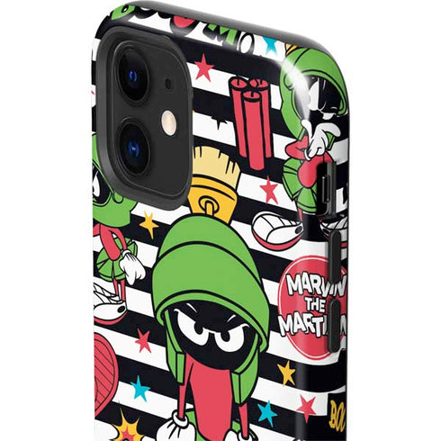 Looney Tunes Marvin the Martian Striped Patches iPhone 12 Impact Case