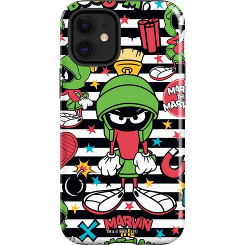 Looney Tunes Marvin the Martian Striped Patches iPhone 12 Mini Impact Case