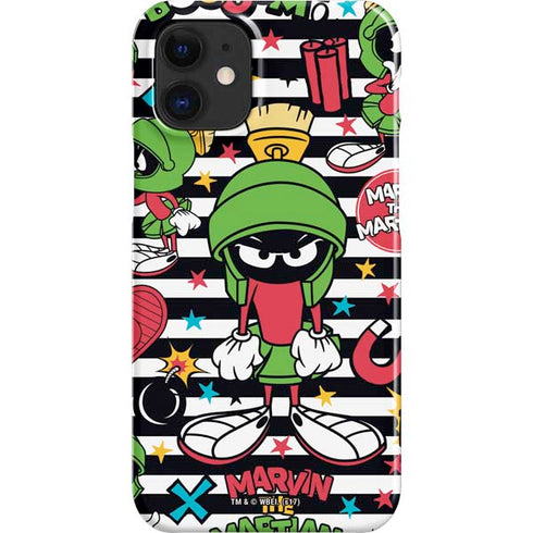 Looney Tunes Marvin the Martian Striped Patches iPhone 12 Mini Lite Case