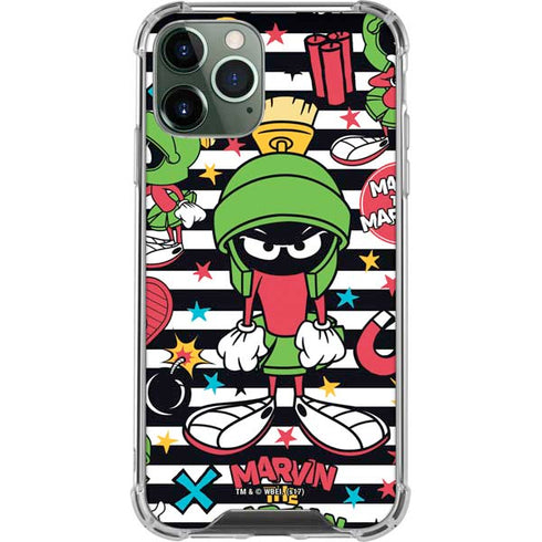 Looney Tunes Marvin the Martian Striped Patches iPhone 12 Pro Max Clear Case