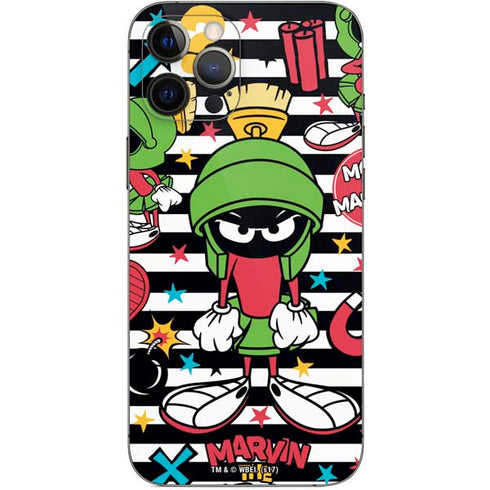 Looney Tunes Marvin the Martian Striped Patches iPhone 12 Pro Max Skin