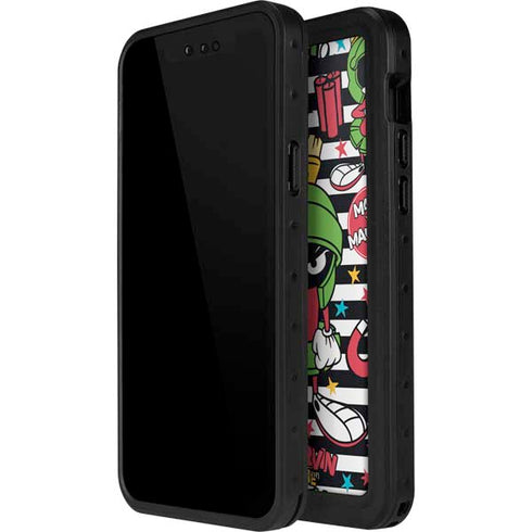 Looney Tunes Marvin the Martian Striped Patches iPhone 12 Pro Waterproof Case