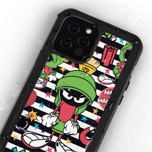 Looney Tunes Marvin the Martian Striped Patches iPhone 12 Pro Waterproof Case