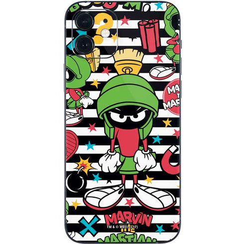 Looney Tunes Marvin the Martian Striped Patches iPhone 12 Skin