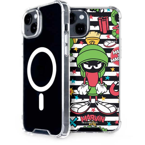 Looney Tunes Marvin the Martian Striped Patches iPhone 13 MagSafe Case