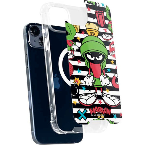 Looney Tunes Marvin the Martian Striped Patches iPhone 13 MagSafe Case