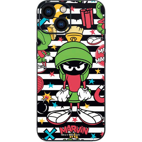 Looney Tunes Marvin the Martian Striped Patches iPhone 13 Mini Skin