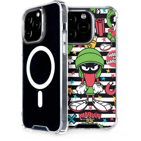 Looney Tunes Marvin the Martian Striped Patches iPhone 13 Pro MagSafe Case