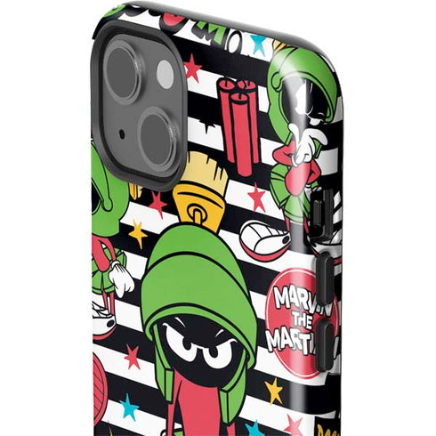 Looney Tunes Marvin the Martian Striped Patches iPhone 14 Impact Case