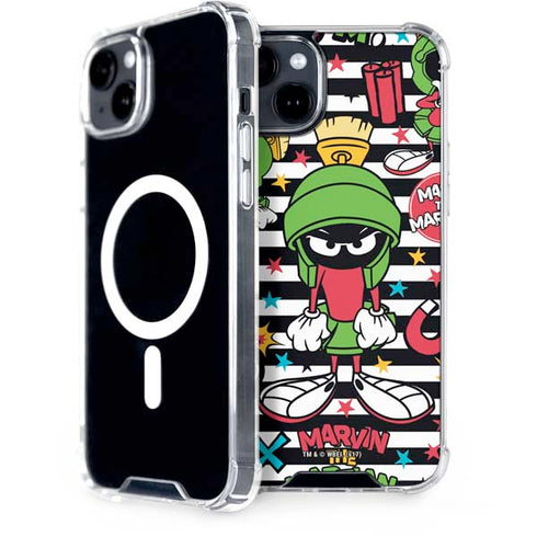 Looney Tunes Marvin the Martian Striped Patches iPhone 14 Plus MagSafe Case