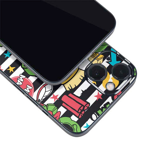 Looney Tunes Marvin the Martian Striped Patches iPhone 15 Plus Skin