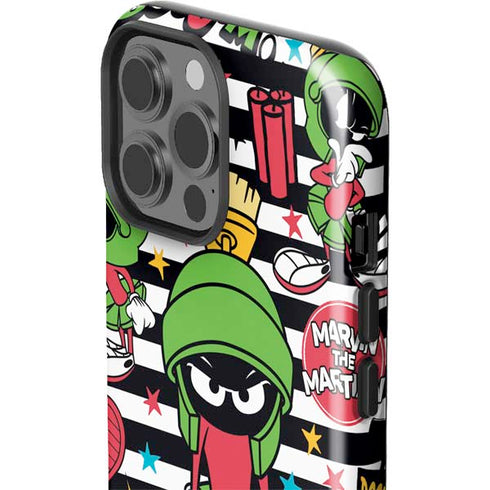 Looney Tunes Marvin the Martian Striped Patches iPhone 15 Pro Max Impact Case