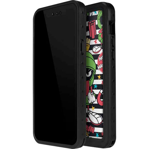 Looney Tunes Marvin the Martian Striped Patches iPhone 15 Waterproof Case
