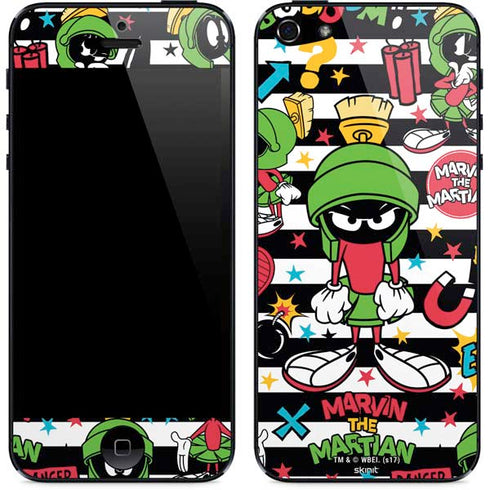 Looney Tunes Marvin the Martian Striped Patches iPhone 5/5s/5SE Skin