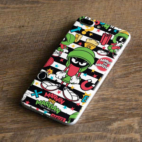 Looney Tunes Marvin the Martian Striped Patches iPhone 7 Plus Skin