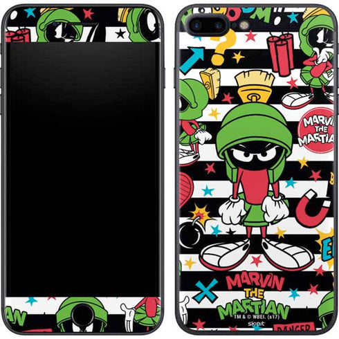 Looney Tunes Marvin the Martian Striped Patches iPhone 8 Plus Skin