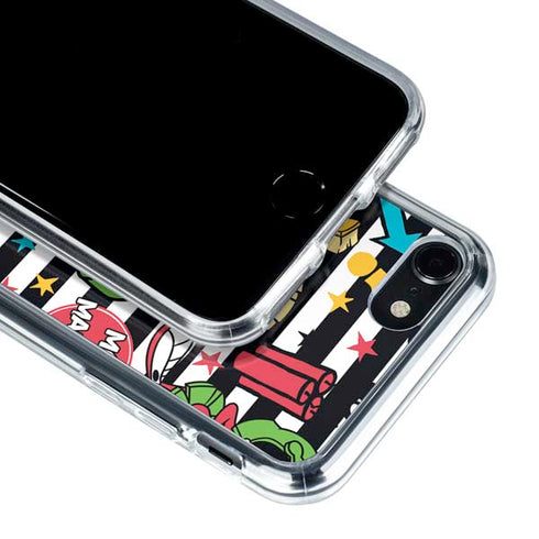 Looney Tunes Marvin the Martian Striped Patches iPhone SE (2nd & 3rd Gen) Clear Case