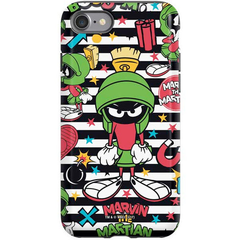 Looney Tunes Marvin the Martian Striped Patches iPhone SE (2nd & 3rd Gen) Pro Case