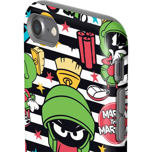 Looney Tunes Marvin the Martian Striped Patches iPhone SE (2nd & 3rd Gen) Pro Case