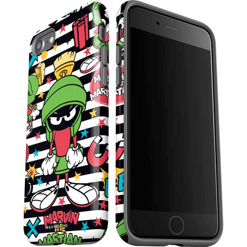 Looney Tunes Marvin the Martian Striped Patches iPhone SE (2nd & 3rd Gen) Pro Case