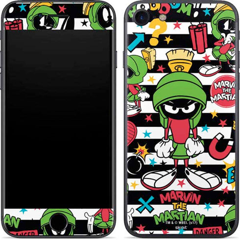 Looney Tunes Marvin the Martian Striped Patches iPhone SE (2nd & 3rd Gen) Skin