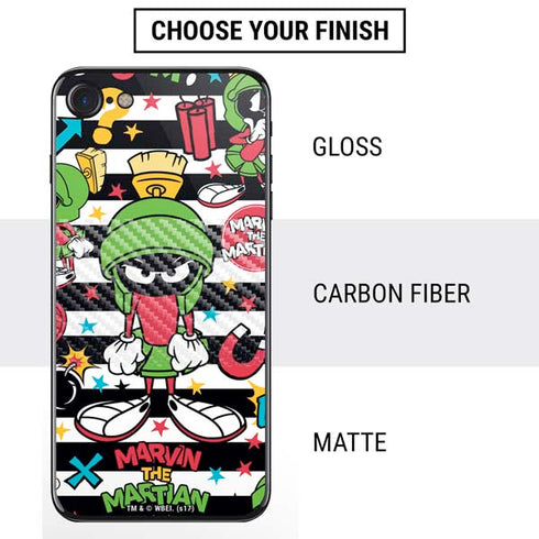 Looney Tunes Marvin the Martian Striped Patches iPhone SE (2nd & 3rd Gen) Skin