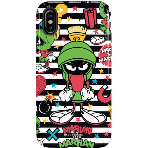 Looney Tunes Marvin the Martian Striped Patches iPhone X Pro Case