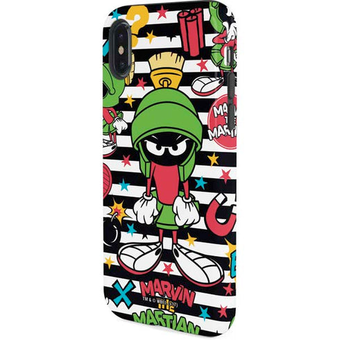 Looney Tunes Marvin the Martian Striped Patches iPhone X Pro Case