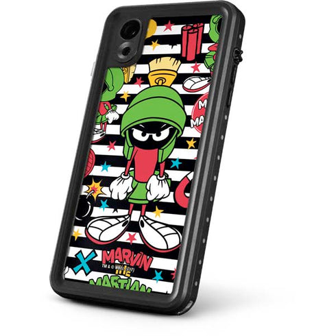 Looney Tunes Marvin the Martian Striped Patches iPhone XR Waterproof Case