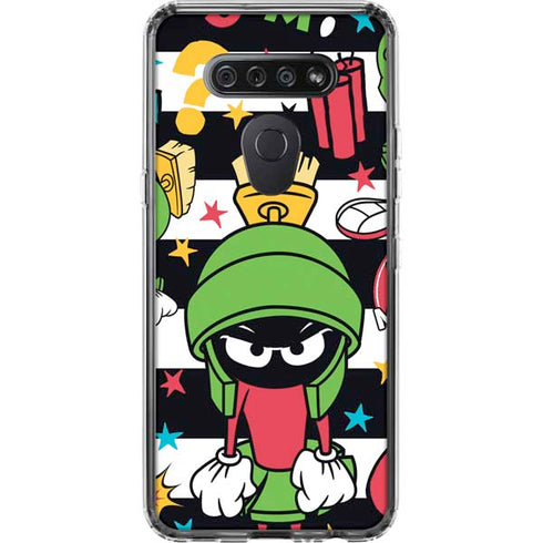 Looney Tunes Marvin the Martian Striped Patches LG K51/Q51 Clear Case