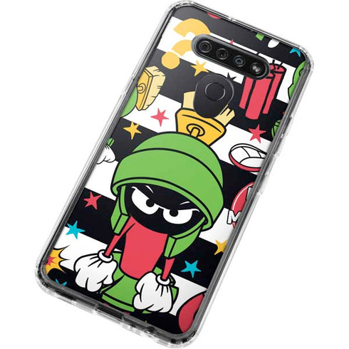 Looney Tunes Marvin the Martian Striped Patches LG K51/Q51 Clear Case