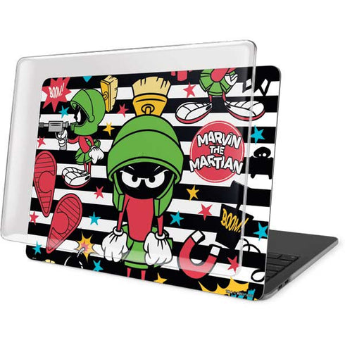 Looney Tunes Marvin the Martian Striped Patches MacBook Pro 13in (2020) Case plus Skin
