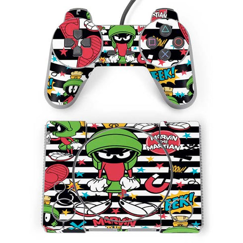 Looney Tunes Marvin the Martian Striped Patches PlayStation Classic Bundle Skin