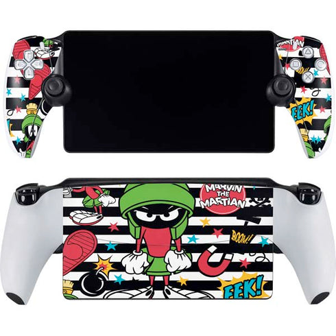 Looney Tunes Marvin the Martian Striped Patches PlayStation Portal Remote Player Skin
