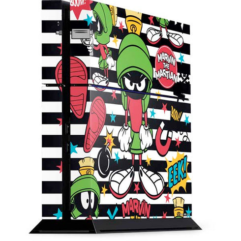 Looney Tunes Marvin the Martian Striped Patches PS4 Console Skin