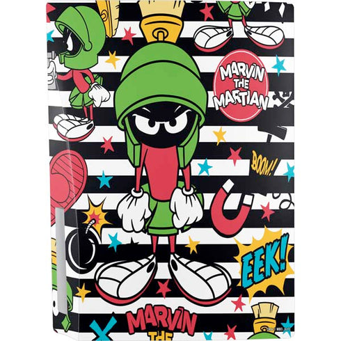 Looney Tunes Marvin the Martian Striped Patches PS5 Console Skin