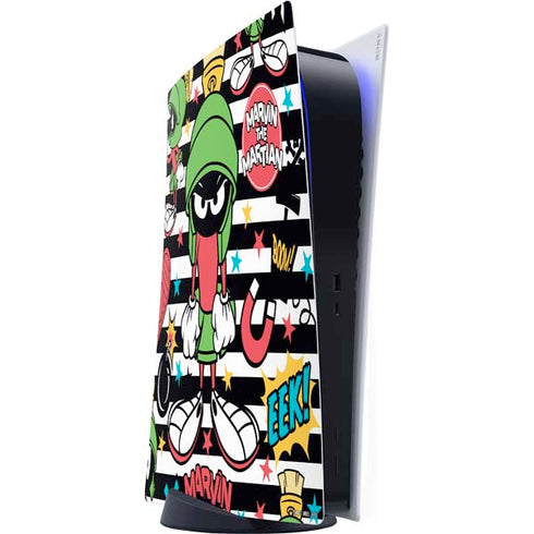 Looney Tunes Marvin the Martian Striped Patches PS5 Digital Edition Console Skin