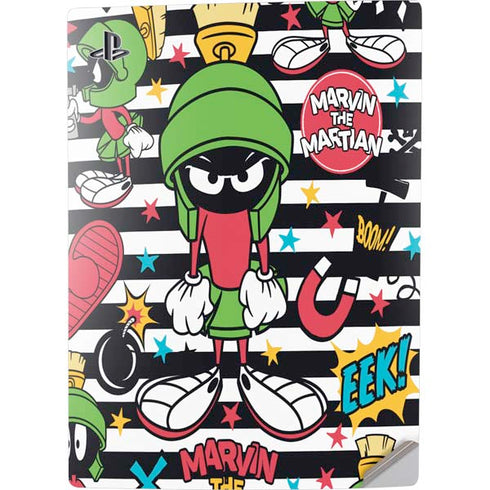 Looney Tunes Marvin the Martian Striped Patches PS5 Digital Edition Console Skin