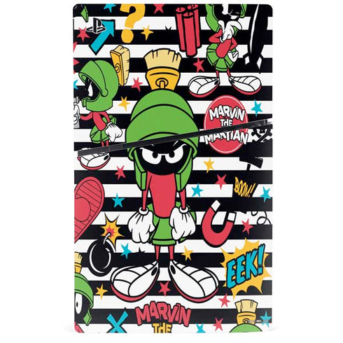 Looney Tunes Marvin the Martian Striped Patches PS5 Slim Disk Console Skin