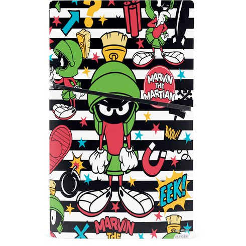 Looney Tunes Marvin the Martian Striped Patches PS5 Slim Digital Edition Console Skin