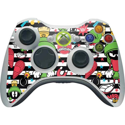 Looney Tunes Marvin the Martian Striped Patches Xbox 360 Wireless Controller Skin